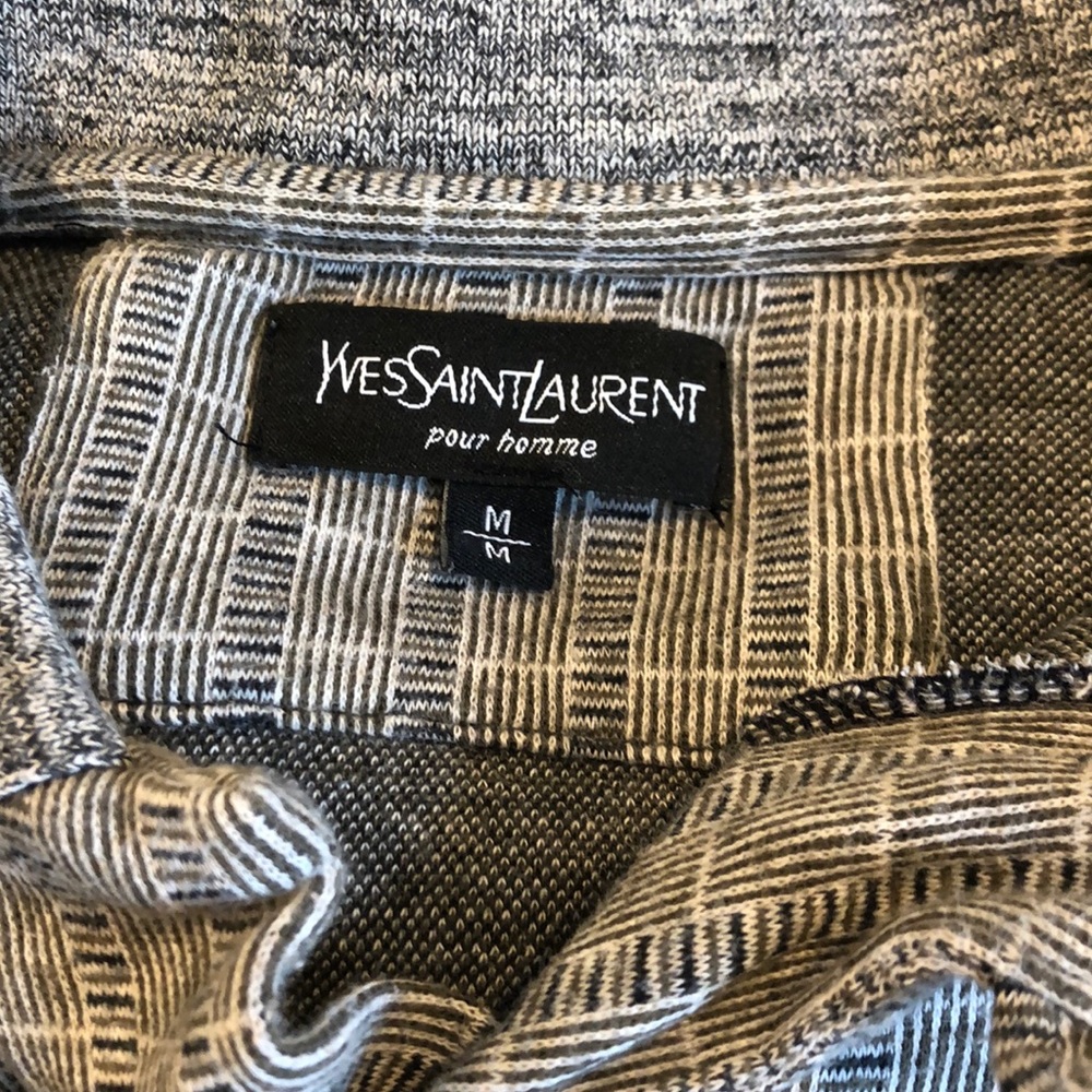 Vintage Ysl Pour Homme Gray Shirt Sz M - image 5